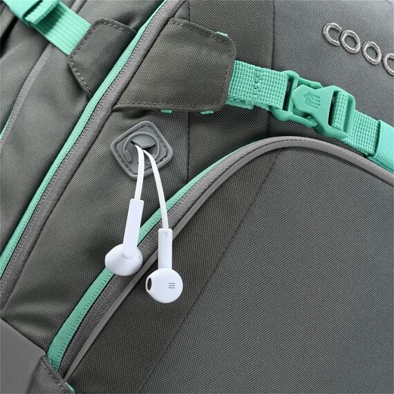 coocazoo Schulrucksack Mate „Fresh Mint”, grau-Mint, ergonomischer & anpassbarer Tornister, höhen- & größenverstellbar, mit Brustgurt & Hüftgurt, ab der 3. Klasse