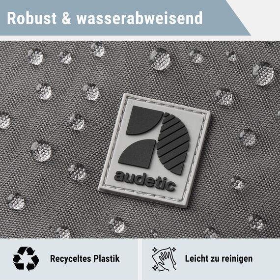 AUDETIC Schulrucksack Mädchen und Jungen Teenager Grau - Flex - Rucksack Damen & Herren mit 16 Zoll Laptop Fach für Schule & Freizeit - Wasserabweisend