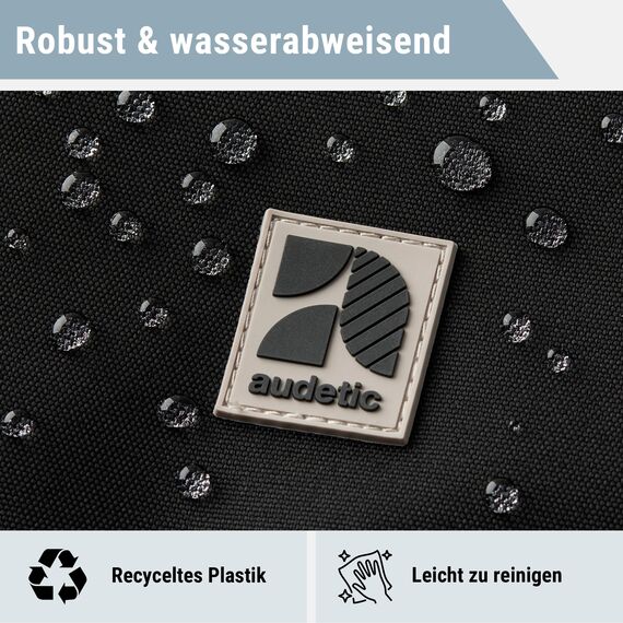 AUDETIC Schulrucksack Mädchen und Jungen Teenager Schwarz Rosa - Flex - Rucksack Damen & Herren mit 16 Zoll Laptop Fach für Schule & Freizeit - Wasserabweisend