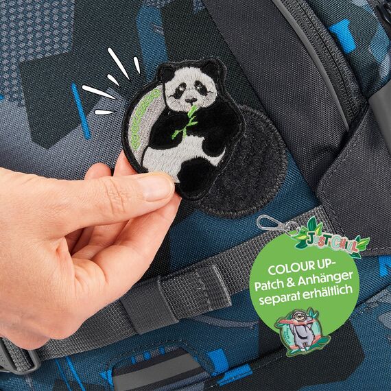 coocazoo Schulrucksack Mate „Blue Craft”,schwarz-blau, ergonomischer & anpassbarer Tornister, höhen- & größenverstellbar, mit Brustgurt & Hüftgurt, ab der 3. Klasse