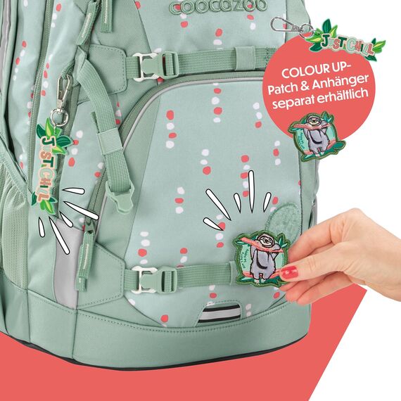 coocazoo Schulrucksack Mate „Dancing Dots”, Mint, ergonomischer & anpassbarer Tornister, höhen- & größenverstellbar, mit Brustgurt & Hüftgurt, ab der 3. Klasse
