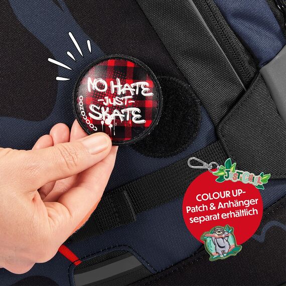 coocazoo Schulrucksack Mate „Lava Lines”, schwarz, ergonomischer & anpassbarer Tornister, höhen- & größenverstellbar, mit Brustgurt & Hüftgurt, ab der 3. Klasse