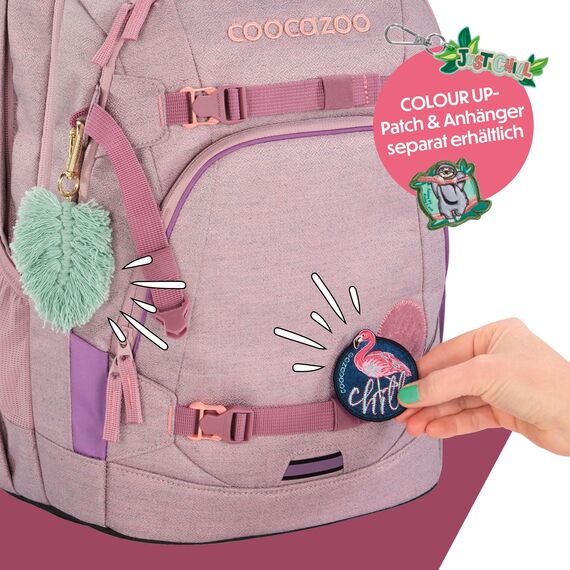 coocazoo Schulrucksack Mate „Mixed Faded Rose”, rosa, ergonomischer & anpassbarer Tornister, höhen- & größenverstellbar, mit Brustgurt & Hüftgurt, ab der 3. Klasse