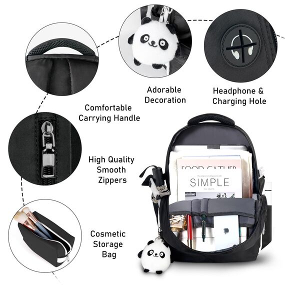 Schulrucksack Mädchen Teenager Rucksack Tagesrucksack Damen 16 Zoll Laptop-Rucksäcke Wasserdicht Daypack, 5-10 klasse 10 11 12 13-22 Jahre Schulranzen Schultaschen Set für Schule School Bags Backpack