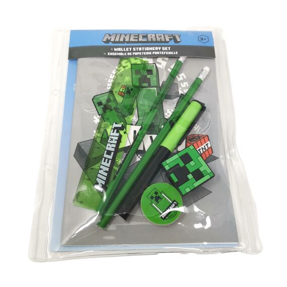 Theonoi Schreibwarenset (7-teilig), Minecraft Schulschreibset für jeden Gamer -Fan! Geschenk für Schulanfang zum befüllen der Schultüte Mitgibsel, Stifte Notizblock Bleistifte Lineal Anspitzer Lineal