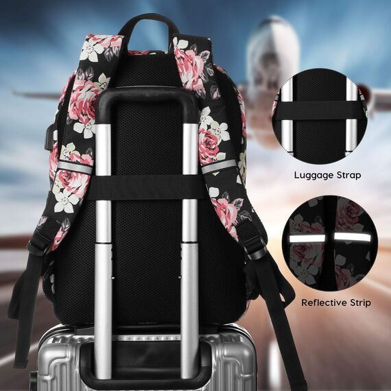 YAMTION Rucksack Damen,Schulrucksack Mädchen Teenager,Schultasche Mädchen Teenager Schulranzen Frauen mit 15,6 Zoll Laptopfach für Universität Schule