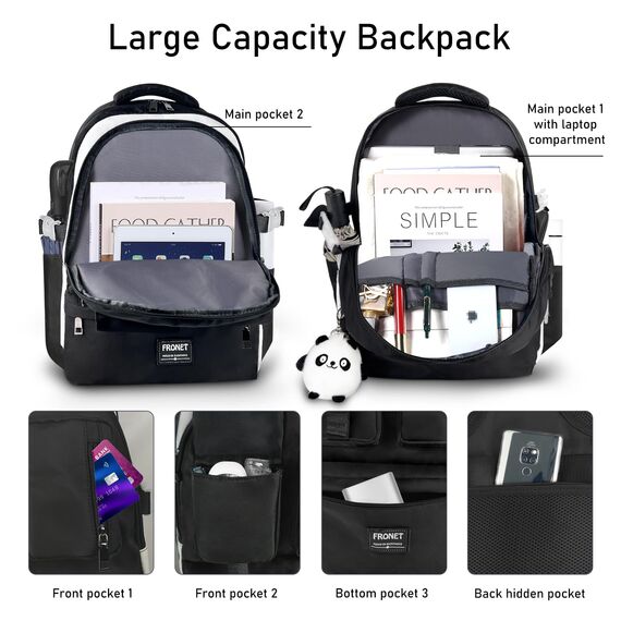 Schulrucksack Mädchen Teenager Rucksack Tagesrucksack Damen 16 Zoll Laptop-Rucksäcke Wasserdicht Daypack, 5-10 klasse 10 11 12 13-22 Jahre Schulranzen Schultaschen Set für Schule School Bags Backpack