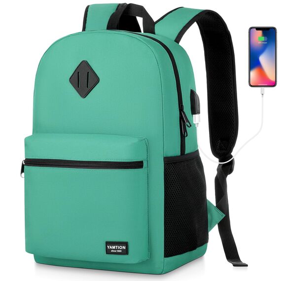 YAMTION Rucksack Frauen Schulrucksack Mädchen Schultasche Jungen Teenager Schulranzen Jungs Daypack für Damen & Herren, mit Laptopfach 15.6 Zoll für Universität Studium