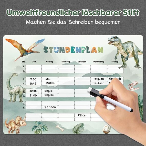 Dino Stundenplan Abwischbar, Stundenplan Magnetisch Mit Stift, Einschulung Geschenk Jungen, Schulanfang Geschenk, Schultüte Füllung Inhalt Schultüte Jungen Mädchen