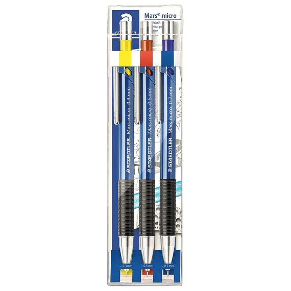 STAEDTLER Mars Comfort Zirkel | Zeichenkreis: 350 mm, Länge: 170 mm (Zirkel + Druckbleistifte + Ersatzminen)