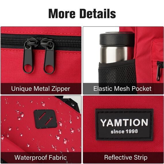 YAMTION Schulrucksack Mädchen Teenager Rucksack Damen,Schultasche Frauen Schulranzen Damen Rucksack Schule mit 15,6 Zoll Laptopfach für Universität Städtetrip Studium