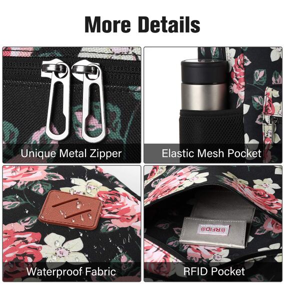 YAMTION Rucksack Damen,Schulrucksack Mädchen Teenager,Schultasche Mädchen Teenager Schulranzen Frauen mit 15,6 Zoll Laptopfach für Universität Schule