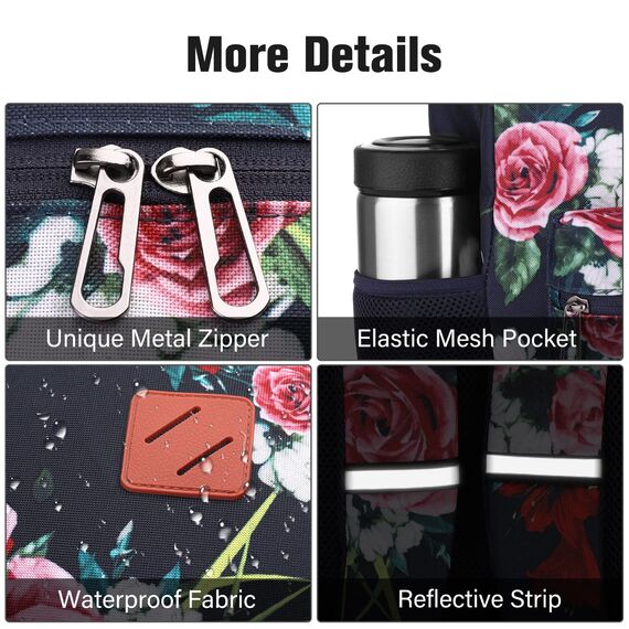 YAMTION Rucksack Frauen Rucksack Laptop Damen,Schulrucksack Mädchen Teenager,Schultasche Mädchen Rucksack Schule,Schulranzen Damen mit 15,6 Zoll Laptopfach für Universität Stadt Reise Studium