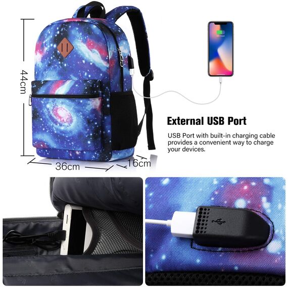 YAMTION Schulrucksack Jungen Teenager Rucksack Schule Mädchen,Schultasche Mädchen Schulranzen Frauen Daypack mit Laptopfach 15.6 Zoll