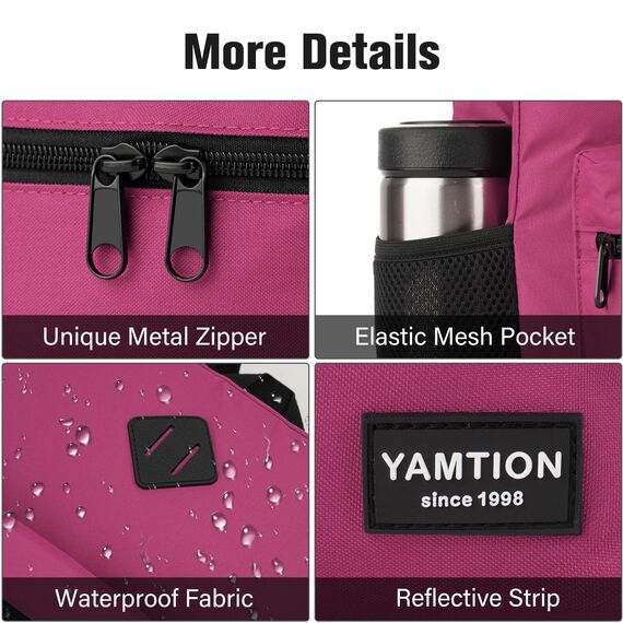 YAMTION Rucksack Laptop Damen,Schulrucksack Mädchen Teenager,Schultasche Mädchen Teenager Schulranzen Frauen mit 15,6 Zoll Laptopfach für Universität Schule