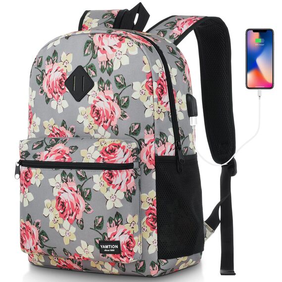 YAMTION Schulrucksack Mädchen Teenager Rucksack Damen,Schultasche Frauen Schulranzen Damen Rucksack Schule mit 15,6 Zoll Laptopfach für Universität Städtetrip Studium