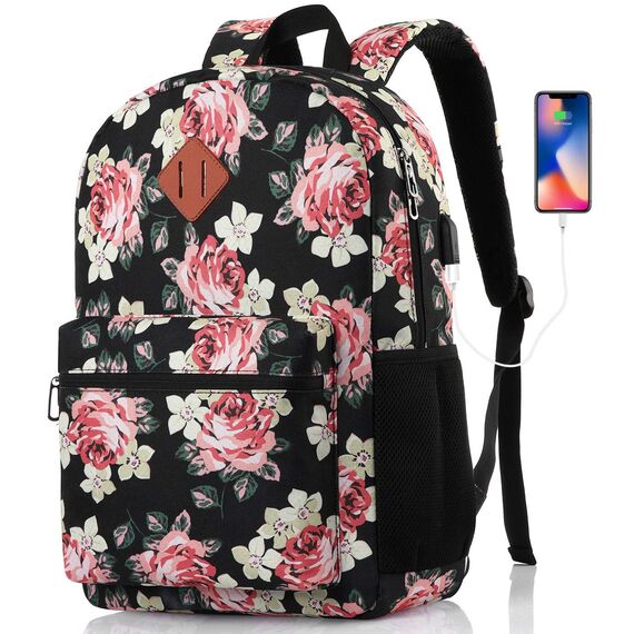 YAMTION Rucksack Damen,Schulrucksack Mädchen Teenager,Schultasche Mädchen Teenager Schulranzen Frauen mit 15,6 Zoll Laptopfach für Universität Schule