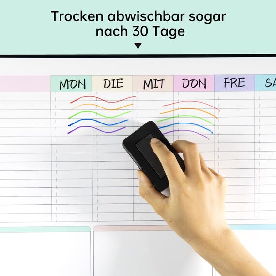 MCCORL Magnetisch Familien Haushaltsplaner, Wochenplaner und Putzplaner für Haushalt Abwischbar,Magnettafel Kühlschrank,Aufgabenplaner 42×28cm auf Deutsch