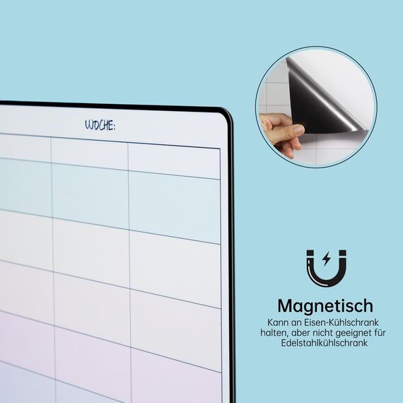 MCCORL Magnetisch Wochenplaner abwischbar, Familienplaner Magnettafel für Kühlschrank, perfect as Haushaltsplaner,Putzplaner,Aufgabenplaner,Essenplaner oder To Do Liste 42×28cm auf Deutsch