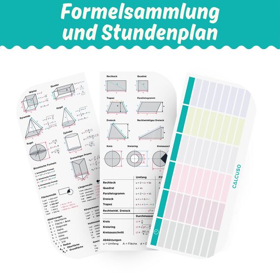 CALCUSO GEOMETRIE SET PRO in pinker Federmappe/Federmäppchen mit Zirkel und Geodreieck - Praktisches Mäppchen für Schule, Uni, Büro und Zeichnungen - Ideal als Geometrie-Set für die Schule