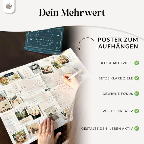 Vision Board Set 2026 - DAS ORIGINAL ”Liebes Zukunfts-Ich” von Lebenskompass® - Bastel Dein eigenes Visionboard und visualisiere das Leben deiner Träume - Geschenke für Frauen & Männer