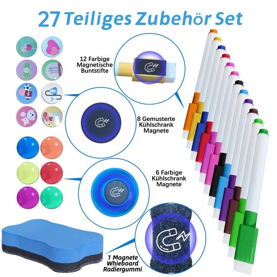 Prelisee 4 Stk Whiteboard Wochenplaner Magnetisch Monatsplaner Abwischbar Kann Als Essensplaner Woche,To Do Liste,Haushaltsplaner,Einkaufsliste,42×30cm Kinder Wochenplaner Abwischbar für Kühlschrank