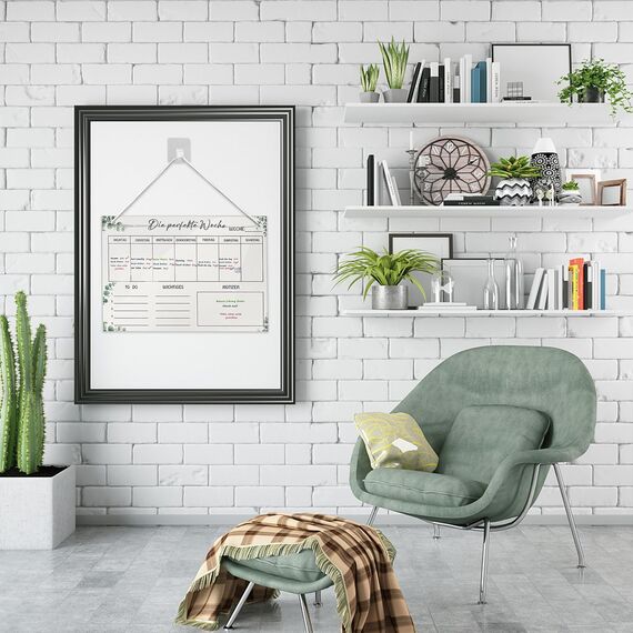 YSOOUA Wochenplaner Abwischbar Wochenplaner aus Acrylglas für Haushaltsplan 30 x 20CM Memoboard mit 6 Whiteboard-Stift Haushaltsplan zum Aufhängen To Do Liste für den Haushalt(A)