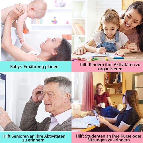 POPRUN Magnetisch Whiteboard Wochenplaner abwischbar Familienplaner Planungstafel Haushaltsplan Menüplaner Magnettafel für Kühlschrank Putzplan Stundenplan für Büro und Schule 42 x 28 cm auf Deutsch