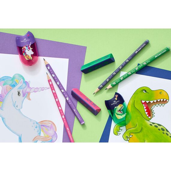 Faber-Castell 111520 - Jumbo Bleistift Einhorn, dicker Schreibbleistift HB, ergonomischer Holzstift für Kinder