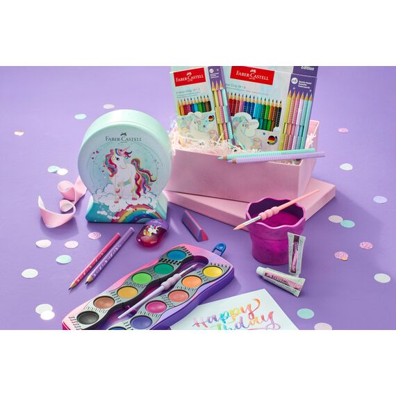 Faber-Castell 111520 - Jumbo Bleistift Einhorn, dicker Schreibbleistift HB, ergonomischer Holzstift für Kinder