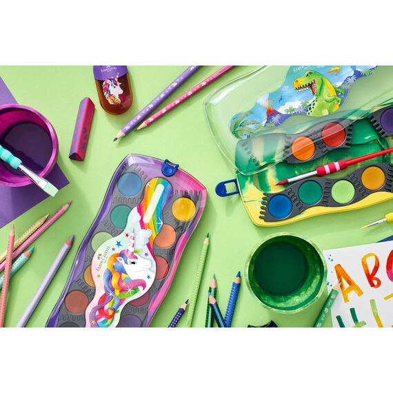 Faber-Castell 111521 - Jumbo Bleistift Dino, dicker Schreibbleistift HB, ergonomischer Holzstift für Kinder