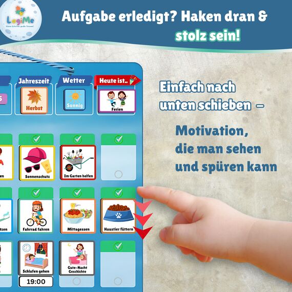 ????????????????????????® Tagesplaner mit Kalender [241 MAGNETE] - Montessori Routine Planer Kinder - Kinderkalender & Tagesplan magnetisch - Aufgabentafel Aufgabenplaner Routineplaner - Tagesablauf Routinen Plan
