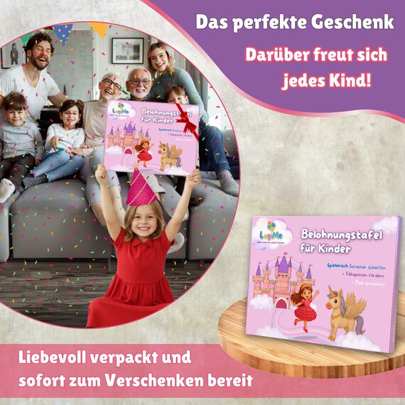 ????????????????????????® Belohnungstafel für Kinder [200 AUFGABEN] - XL Aufgabenplaner magnetisch - Montessori Belohnungssystem - Wochenplaner ab 3 4 5 6 7 8 Jahre - Sternchenplan ADHS Magnettafel (Prinzessin)