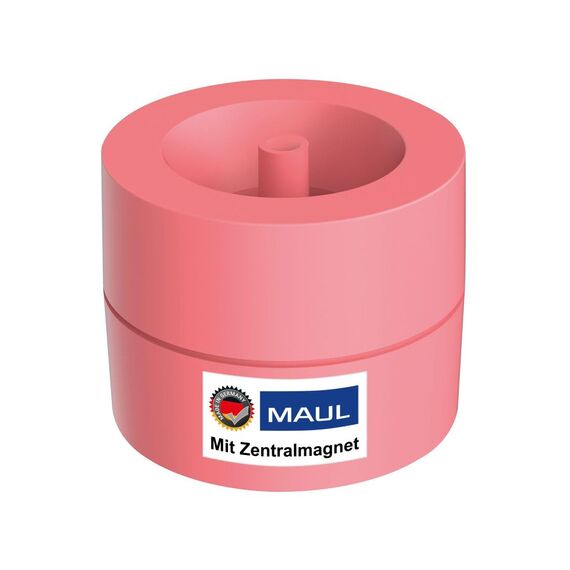 MAUL Klammernspender MAULpro | Ø7,3x6cm | Schreibtisch Organizer für Büroklammern | Schreibtisch Zubehör mit Magnet für Büro | Inklusive 15 Klammern | Stilvoller Büroklammernspender | Touch of Rose