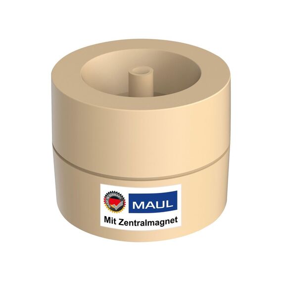 MAUL Klammernspender MAULpro | Schreibtisch Organizer zur Aufbewahrung von Büroklammern | magnetischer Ordnungshelfer für Büro, zu Hause und Arbeitszimmer | inklusive 15 Klammern | Sahara