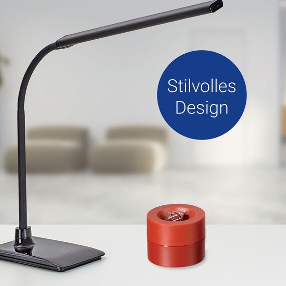 MAUL Klammernspender MAULpro | Ø7,3x6cm | Schreibtisch Organizer für Büroklammern | Schreibtisch Zubehör mit Magnet für Büro | Inklusive 15 Klammern | Stilvoller Büroklammernspender | Rot