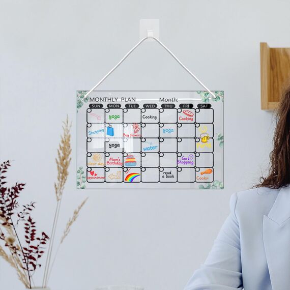 YSOOUA Wochenplaner Abwischbar Wochenplaner aus Acrylglas für Haushaltsplan 30 x 20CM Memoboard mit 6 Whiteboard-Stift Haushaltsplan zum Aufhängen To Do Liste für den Haushalt(B)