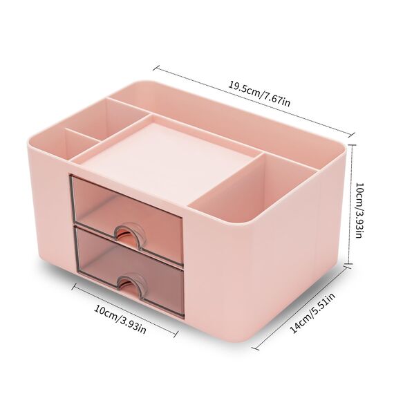 RISEMART Schreibtischorganisator mit 2 Schubladen, multifunktionaler Stifthalter für den Schreibtisch, Schreibtischorganisatoren und Aufbewahrung mit 5 Fächern, Desktop-Organizer für Büro