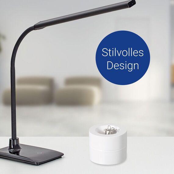 MAUL Klammernspender MAULpro | Ø7,3x6cm | Schreibtisch Organizer für Büroklammern | Schreibtisch Zubehör mit Magnet für Büro | Inklusive 15 Klammern | Stilvoller Büroklammernspender | Weiß