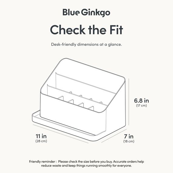 BLUE GINKGO Schreibtisch-Organizer – Aufbewahrung aus Korea für Stifte, Notizen, Briefe und Bürobedarf (Weiß)