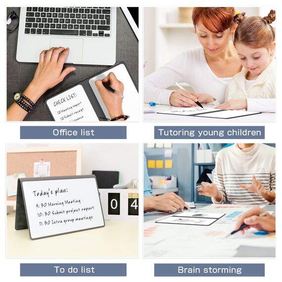 NEWYES Mini Whiteboard A5, Abwischbares Memoboard, Tragbares Whiteboards mit 3 Farbstiften, Geeignet für das Festhalten von Besprechungsnotizen, Einkaufslisten, Haushaltsplan und To-Do-Listen, Orange