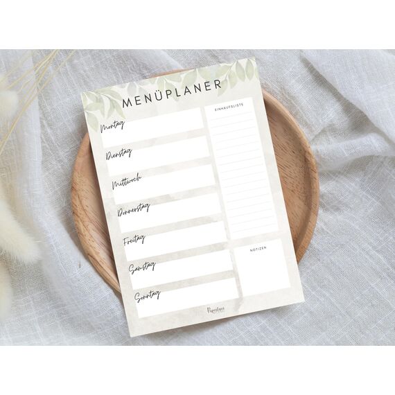 Magnetischer Menü Planer mit Einkaufsliste für Familien DIN A4 abwischbarer wiederverwendbarer Wochenplaner Meal Planning und Meal Prepping Speiseplan Kühlschrank (Eukalyptus (magnetisch inkl. Stift))