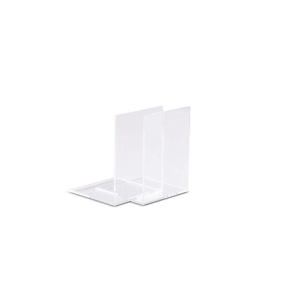 MAUL Buchstütze aus Acryl (2er Pack) 12x12x17cm | Bücherhalter, Organzier für Kinder, Bücher, Büro, Regal | Bücherstütze im stilvollen Acryl Design | möbelschonender Buchhalter | Glasklar