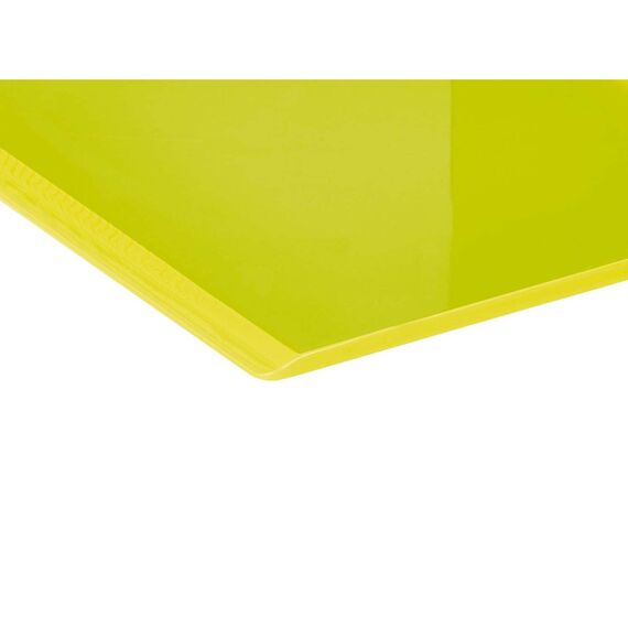 MAUL Buchstütze aus Acryl (4er Pack) 10x10x13cm | Bücherhalter, Organzier für Kinder, Bücher, Büro, Regal | Bücherstütze im stilvollen Acryl Design | möbelschonender Buchhalter | Gelb