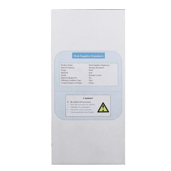 ideallife Briefablage Metall Stapelbar, Zeitschriftenhalter mit 4 Briefablagen aus Metallgeflecht, Büroschreibtisch Ordnungsmappe mit Zwei Stifthaltern für Büro, Schule, Zuhause