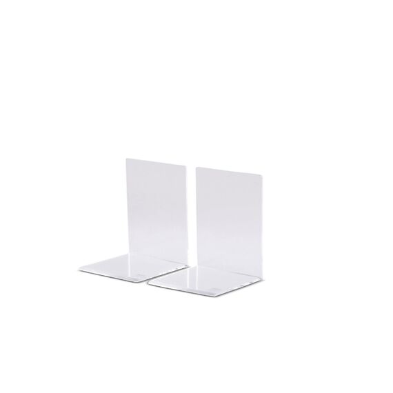 MAUL Buchstütze aus Acryl (2er Pack) 10x8x10cm | Bücherhalter, Organizer für Kinder, Bücher, Büro, Regal | Bücherstütze im stilvollen Acryl Design | Möbelschonender Buchhalter | Glasklar