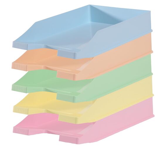 HAN 1027 Briefablage Klassik, Schreibtisch Organizer, Bürobedarf, Ablagefächer, Büromaterial, Briefkorb, Dokumentenablage, bis Format A4/C4 (Klassisch, Modern, Pastell Sortiert, 10 Briefablagen)