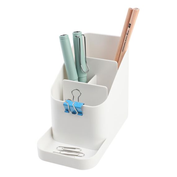 BLUE GINKGO Schreibtischhalter – Organizer aus Korea für Stifte, Notizen und Schreibtischzubehör (Weiß)