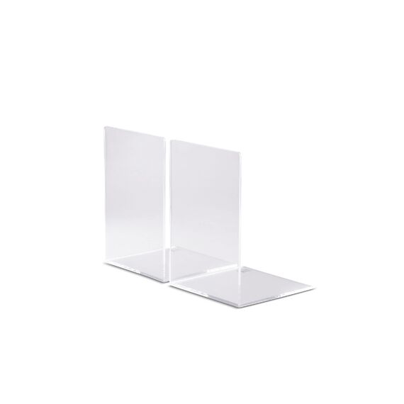 MAUL Buchstütze aus Acryl (2er Pack) 12x12x17cm | Bücherhalter, Organzier für Kinder, Bücher, Büro, Regal | Bücherstütze im stilvollen Acryl Design | möbelschonender Buchhalter | Glasklar