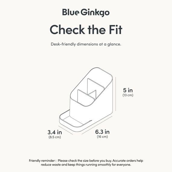 BLUE GINKGO Schreibtischhalter – Organizer aus Korea für Stifte, Notizen und Schreibtischzubehör (Weiß)